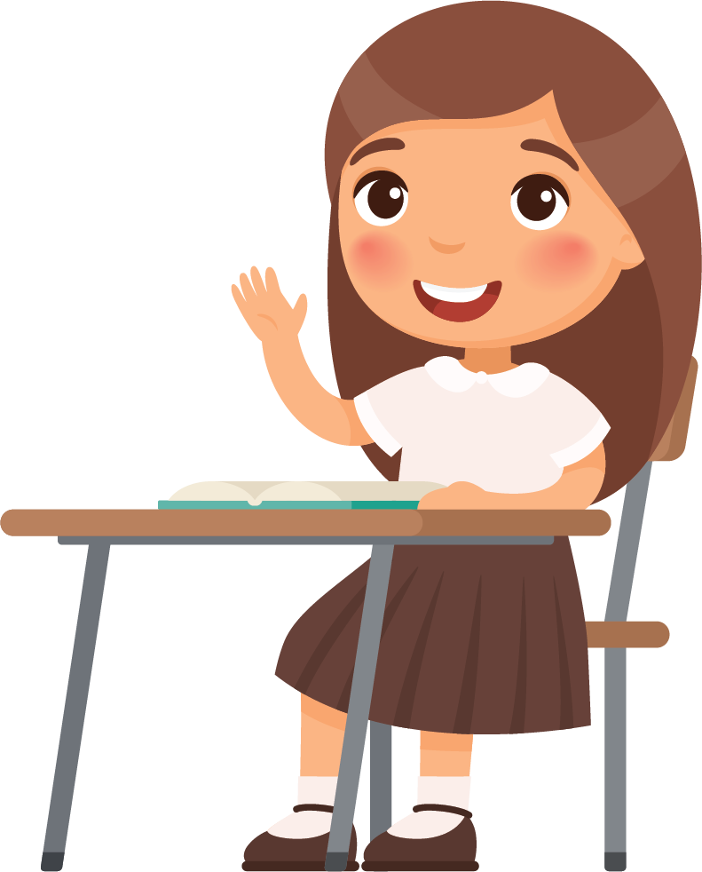 Estudiante levantando la mano